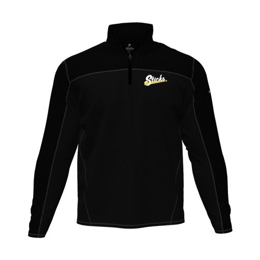 [CUS-DFW-QTRZ-PER-LSL-BLK-AS-LOGO1] Quarter Zip Pullover (Adult S, Black, Logo 1)