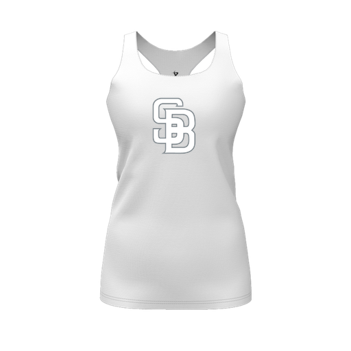 [FT0TRBWH-FYS-LOGO2] Decker Racerback Tank Top (Female Youth S, White, Logo 2)
