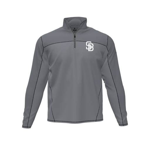 [CUS-DFW-QTRZ-PER-LSL-GRY-AS-LOGO2] Quarter Zip Pullover (Adult S, Gray, Logo 2)