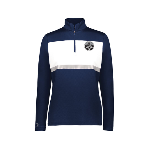 [222791.301.XS-LOGO3] Ladies Bold 1/4 Zip Pullover (Female Adult XS, Navy, Logo 3)