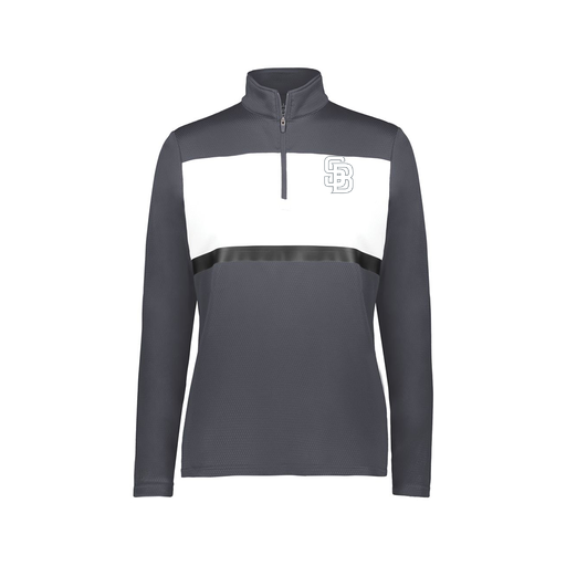 [222791.F52.XS-LOGO2] Ladies Bold 1/4 Zip Pullover (Female Adult XS, Gray, Logo 2)