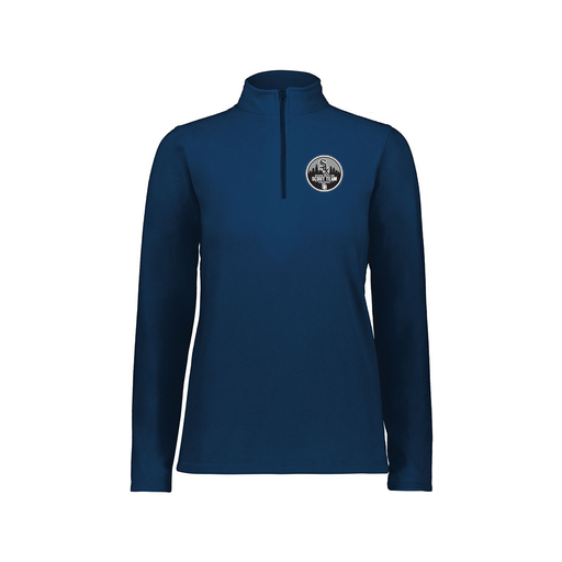 [6864.065.XS-LOGO3] Ladies MicroFleece 1/4 Zip Pullover (Female Adult XS, Navy, Logo 3)