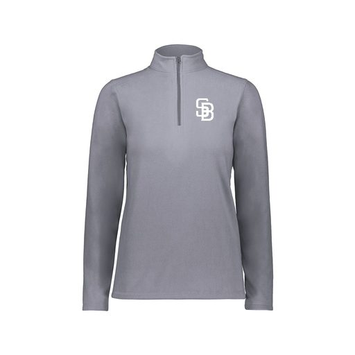 [6864.059.XS-LOGO2] Ladies MicroFleece 1/4 Zip Pullover (Female Adult XS, Gray, Logo 2)