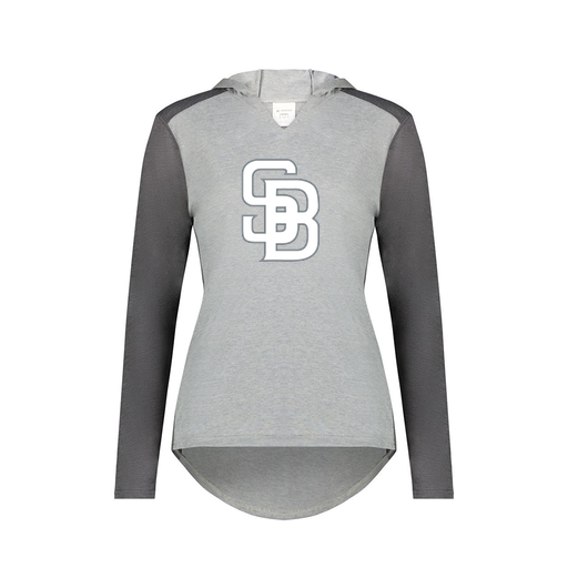 [6902.30V.XS-LOGO2] Ladies Vintage Hoodie (Female Adult XS, Gray, Logo 2)