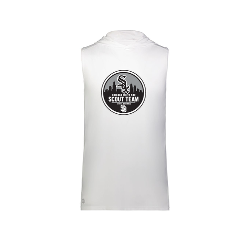 [222590.005.XS-LOGO3] Men's CoolDry Sleeveless Hoodie (Adult XS, White, Logo 3)