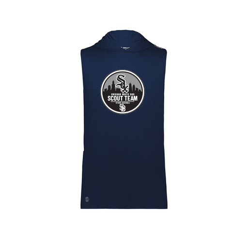 [222590.065.XS-LOGO3] Men's CoolDry Sleeveless Hoodie (Adult XS, Navy, Logo 3)