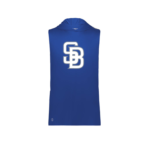 [222590.060.XS-LOGO2] Men's CoolDry Sleeveless Hoodie (Adult XS, Royal, Logo 2)