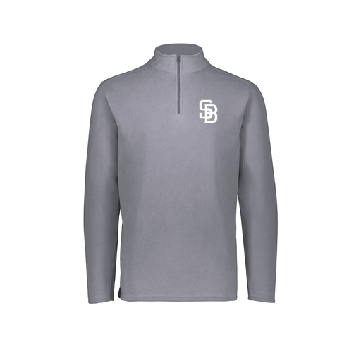 [6863.059.XS-LOGO2] Men's MicroFleece 1/4 Zip Pullover (Adult XS, Gray, Logo 2)