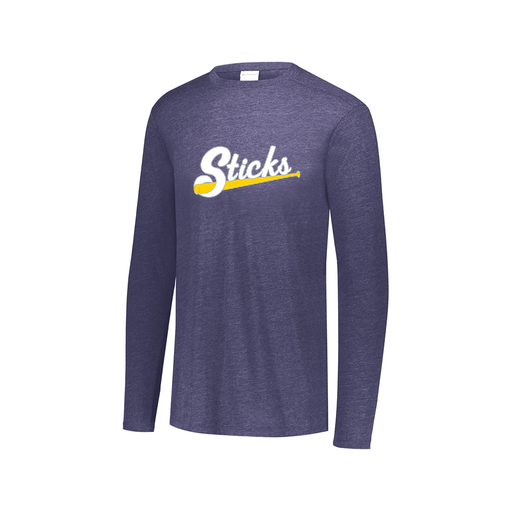 [FTLCUBNV-AXS-LOGO1] Decker Men's Tri-Blend T-Shirt - Long Sleeve (Adult XS, Navy, Logo 1)