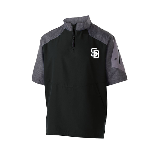 [229545.H05.XS-LOGO2] Men's Raider SS Pullover (Adult XS, Black, Logo 2)