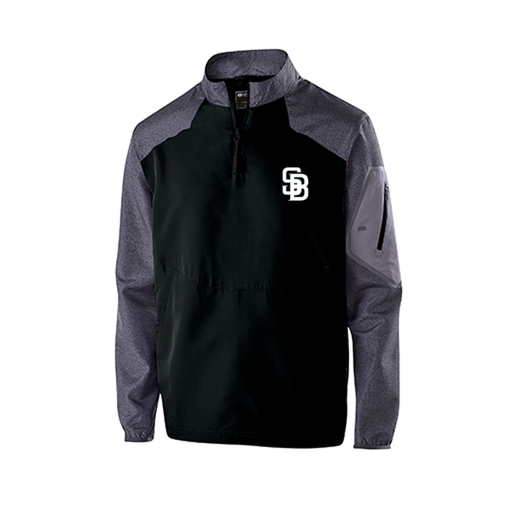 [229155.H05.XS-LOGO2] Men's Raider LS Pullover (Adult XS, Black, Logo 2)