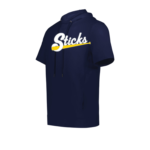 [222505.065.S-LOGO1] Men's Venturs Soft Knit Short Sleeve Hoodie (Adult S, Navy, Logo 1)