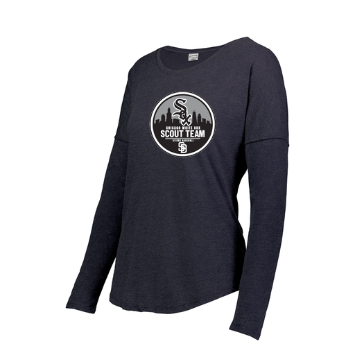 [FTLCUBNV-FAS-LOGO3] Decker Women's Tri-Blend T-Shirt - Long Sleeve (Female Adult S, Navy, Logo 3)
